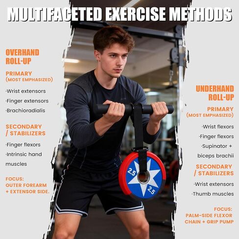 مقوي الساعد مع حزام المعصم، مدرب قوة قبضة الساعد من الفولاذ الكربوني السميك، حزام من النايلون بوزن 300 رطل للتدريب على السحب بذراع واحدة، مدرب المعصم في صالة الألعاب الرياضية المنزلية in Kuwait