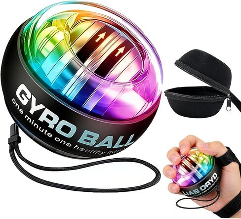 2026 جهاز تمرين كرة المعصم الجديد، كرة عزم دوران كورابول مع مصابيح LED وحقيبة محمولة، تغيير الألوان بـ 6 مستويات، كرة الطاقة لأذرع ومعصمين وأصابع أقوى in Kuwait