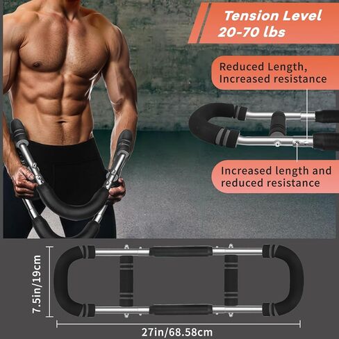 Twister Arm Trainer, 20-120 lb Adjustable Chest Workout Equipment, Gifts for Men Women, Forearm Strengthener Arm Exercise Equipment Ideas Gifts for Dad Husband,Chest Trainer for Home Workout Equipment in Saudi Arabia