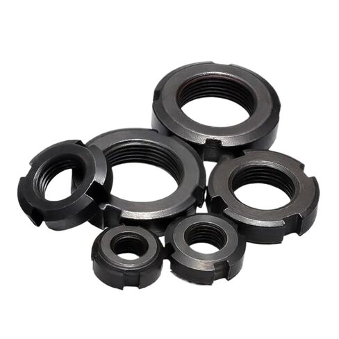 فتحة صامولة مستديرة مشقوقة 1 قطعة GB812 صامولة قفل دقيقة مستديرة/صامولة مستديرة/صامولة مشقوقة/صامولة مشقوقة/غطاء برغي بأربعة فتحات M10 M12 M14 M16 M18 M20-M60(M60x2.0-1pcs) in Kuwait