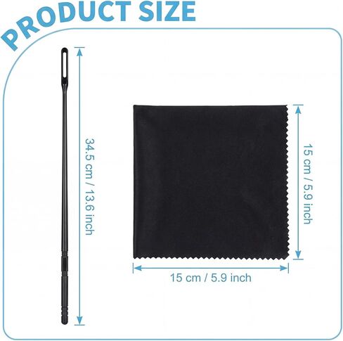 Flute Cleaning Rod, 2 Sets Black Flute Cleaning Rod and Cloth, Flutes Cleaner Clean Swabs in Saudi Arabia