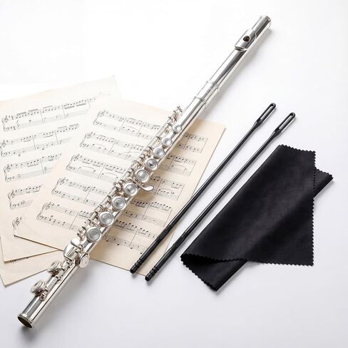 Flute Cleaning Rod, 2 Sets Black Flute Cleaning Rod and Cloth, Flutes Cleaner Clean Swabs in Saudi Arabia