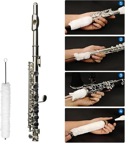 Flute Cleaning Brush Professional Cotton Flute Cleaner with Twisted Wire and Loop Handle Lightweight Accessories for Musical Instrument Maintenance in Saudi Arabia