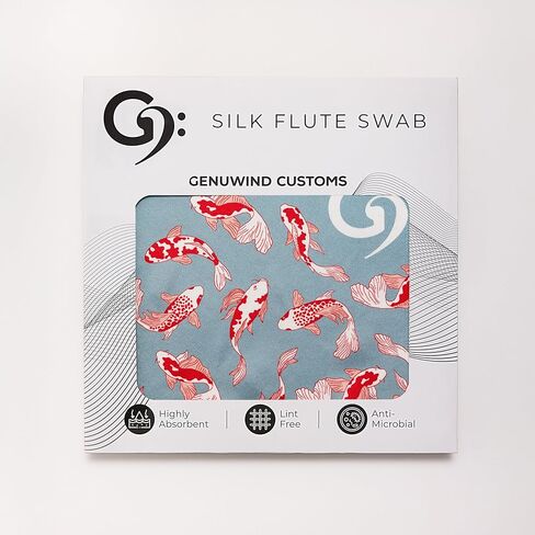 Silk C Flute Swab | 100% Pure Mulberry Silk | Safe & Gentle on Flutes | Non-Treated for Enhanced Absorption & Drying | Premium Stitching | 10"x10" (Otters, 10"x10") in Saudi Arabia