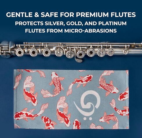 Silk C Flute Swab | 100% Pure Mulberry Silk | Safe & Gentle on Flutes | Non-Treated for Enhanced Absorption & Drying | Premium Stitching | 10"x10" (Otters, 10"x10") in Saudi Arabia
