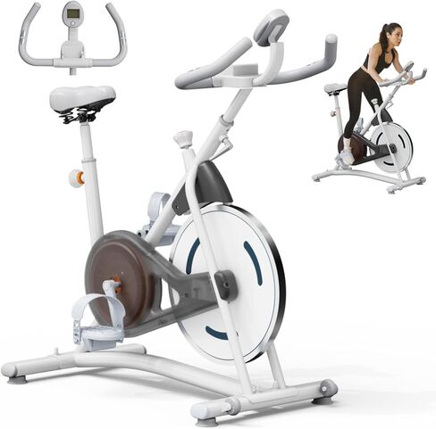 Exercise Bike with Exclusive Heart Rate Sensor and APP Sync, Stationary Bikes for Home with Continuously Variable Resistance, Compact Indoor Cycling Bike with Tablet Mount in Kuwait