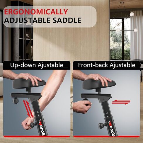 Air Bike, Wenoker Exercise Bike Air Resistance Stationary Bike for Home, Indoor Bike with Dual Action Handlebars, APP Connection Customizable Monitor in Kuwait