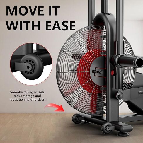 Air Bike, Wenoker Exercise Bike Air Resistance Stationary Bike for Home, Indoor Bike with Dual Action Handlebars, APP Connection Customizable Monitor in Kuwait