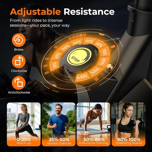 OWLSKY Exercise Bike with APP, Stationary Bike for Home, 300 lbs Capacity Quiet Indoor Cycling Bike Gym Cardio Workout, Adjustable Seat & Tablet Holder in Kuwait