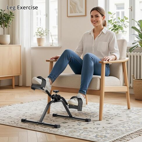 Pedal Exerciser Mini Exercise Bike Lightweight Portable Floor Peddler for Leg & Arm Workout in Kuwait