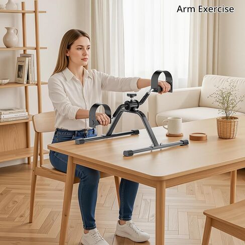 Pedal Exerciser Mini Exercise Bike Lightweight Portable Floor Peddler for Leg & Arm Workout in Kuwait