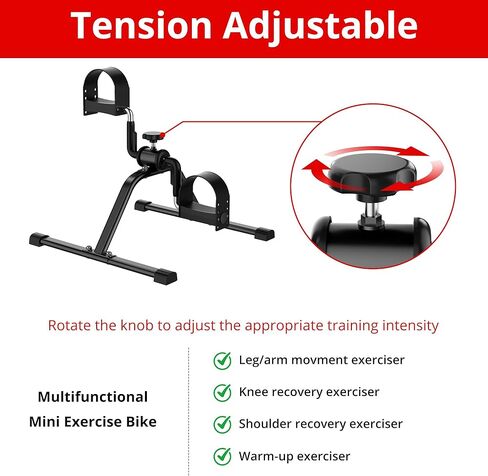Pedal Exerciser Mini Exercise Bike Lightweight Portable Floor Peddler for Leg & Arm Workout in Kuwait
