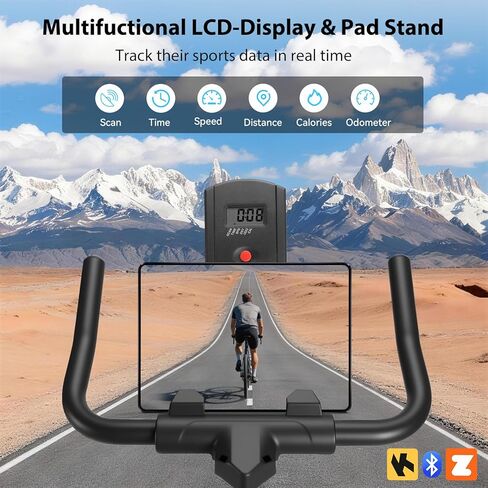 Exercise Bike, Wenoker Magnetic Stationary Bike for Home App Sync Indoor Bike with Adjustable Seat and Handlebar, Transport Wheels and Fitness Courses for Weight Loss in Kuwait