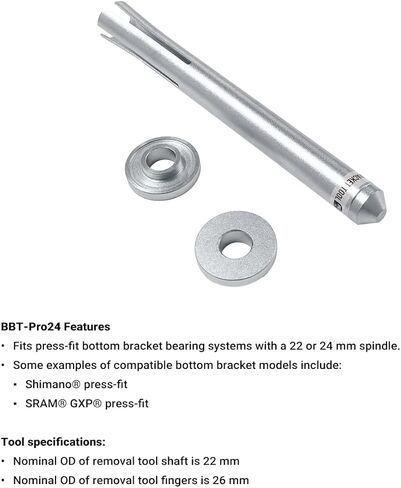 Press Fit Bottom Bracket Tool for BB90 BB92, Shimano, SRAM GXP, Race Face and Other Press Fit Bottom Bracket Systems, 22-24mm ID Bearing Removal & Installation Kit with Bushings for Bike Repair in Kuwait