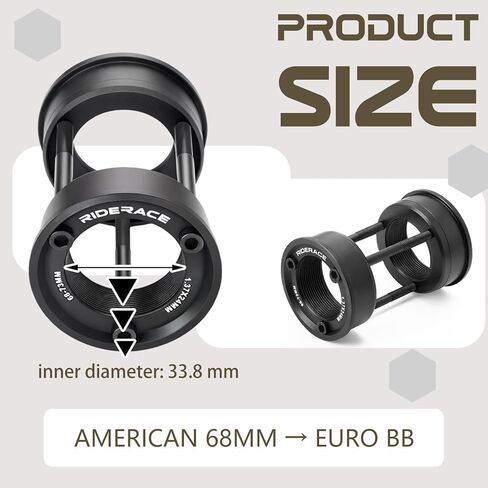 Mifoci American to European Bottom Bracket Adapter Black BB Metal Bike Bottom Bracket Conversion Kit in Kuwait