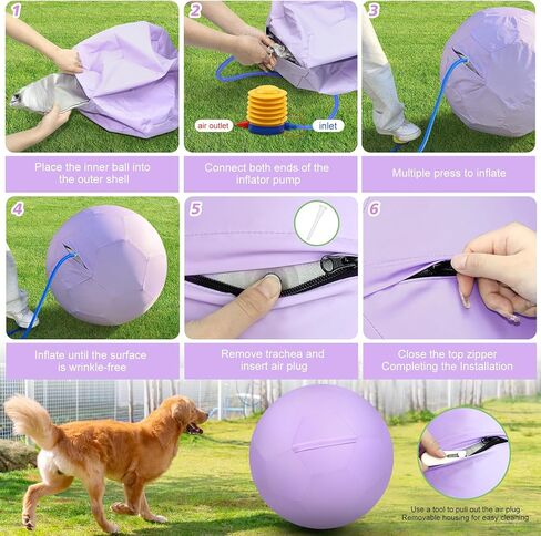 25 "كرة رعي للكلاب والخيول ، لعبة كلب مقاوم للماء متين ، كرة ثنائية للحيوانات الأليفة تفاعلية كبيرة للرياح الأسترالية ، كلاب الماشية ، كوليس ، وجميع سلالات الرعي (أرجواني) in Kuwait