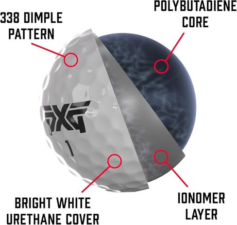 PXG Golf Xtreme Tour Golf Balls for Men, 12 Pack, 4 Sleeves in Saudi Arabia