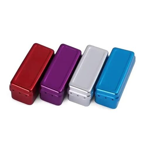 Blue Endo Files Aluminum Box Disinfection Sterilizing Storage Case Bur Holder Stand Organizer Box 72 Holes in Saudi Arabia