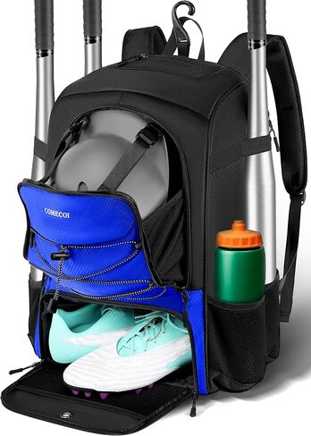 حقيبة بيسبول، حقيبة ظهر بيسبول مع حقيبة أحذية خوذة للشباب والكبار، حقيبة كرة لينة خفيفة الوزن مع خطاف سياج، مضرب بيسبول، قفازات بيسبول، خوذة، قبعات، جميع المعدات in Kuwait