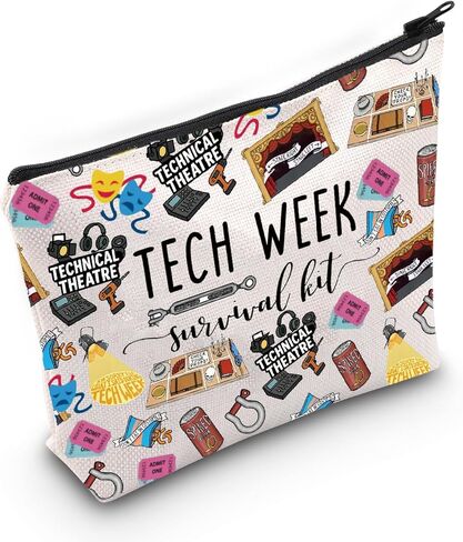 POFULL Theatre Tech Week Gift Tech Week Survival kit Travel Makeup Cosmetic Bags Theatre Lover Gift (Tech Week Cosmetic Bag) in Kuwait