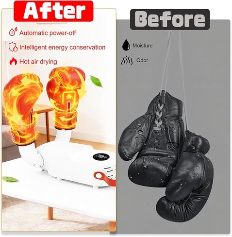 Boxing Gloves Dryer, 48°C Constant Temp Glove Dryer w/ 0-120 Min Timer, Fast MCH Heat, Dual Air Duct, Foldable Portable Gear Dryer for Boxing for Kids and Adults Effectively Eliminates Odors(White) in Kuwait