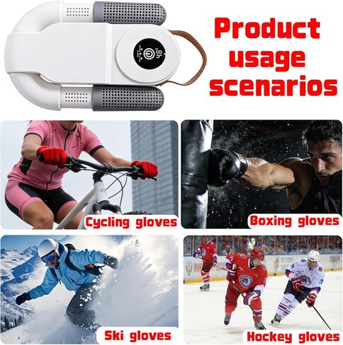 Boxing Gloves Dryer, 48°C Constant Temp Glove Dryer w/ 0-120 Min Timer, Fast MCH Heat, Dual Air Duct, Foldable Portable Gear Dryer for Boxing for Kids and Adults Effectively Eliminates Odors(White) in Kuwait