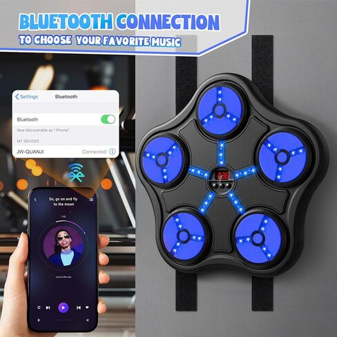 ألعاب آلة الملاكمة للأولاد بعمر 5 6 7 8 9 10 11 12 عامًا، حقيبة ملاكمة بلوتوث ذكية مثبتة على الحائط، معدات تدريب الملاكمة الموسيقية مع قفاز الملاكمة، هدايا عيد ميلاد للأطفال من سن 5 إلى 12 عامًا in Kuwait