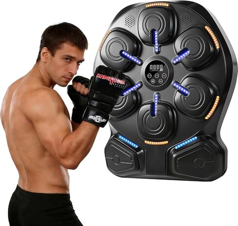 Smart Music Boxing Machine with LED Lights & Bluetooth Speaker – Interactive Punching Bag for Fitness, Rhythm Training & Stress Relief – Home Gym Equipment for Adults and Child with 8 Hitting Points in Saudi Arabia