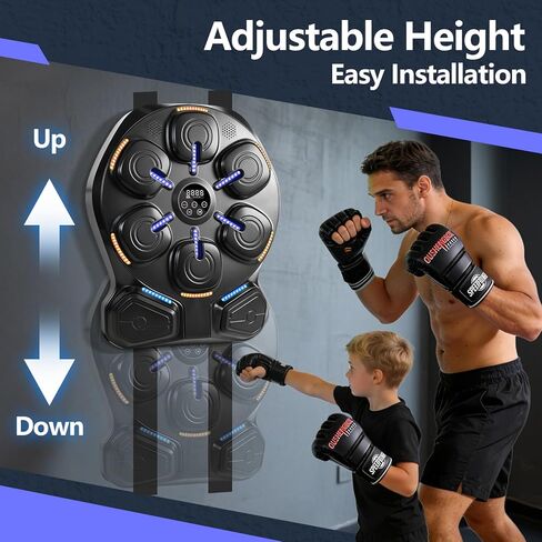 Smart Music Boxing Machine with LED Lights & Bluetooth Speaker – Interactive Punching Bag for Fitness, Rhythm Training & Stress Relief – Home Gym Equipment for Adults and Child with 8 Hitting Points in Saudi Arabia