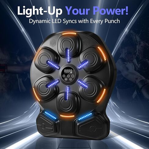 Smart Music Boxing Machine with LED Lights & Bluetooth Speaker – Interactive Punching Bag for Fitness, Rhythm Training & Stress Relief – Home Gym Equipment for Adults and Child with 8 Hitting Points in Saudi Arabia