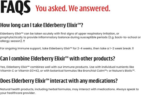 دكتور جرين موم إكسير نبات البلسان العضوي للرضع والأطفال الصغار والأطفال والبالغين - شراب نبات البيلسان السامبوكوس نيجرا - قطرات مكملة يومية لدعم المناعة in Kuwait