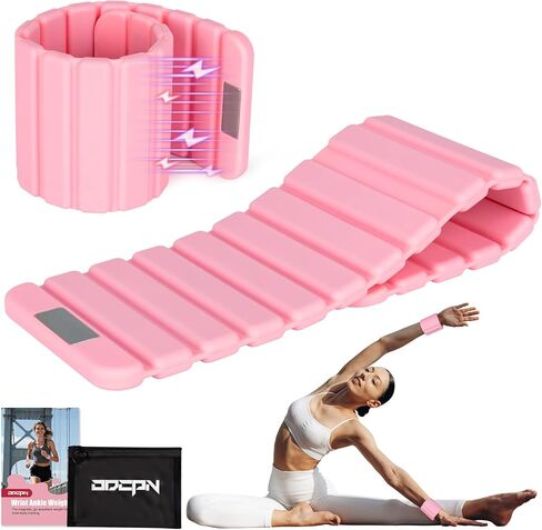 Pilates Wrist Weights for Women, Wearable Strong Magnetic Arm & Leg Weights Set of 2(1 lb Each), Adjustable Wrist Weights for Walking, Yoga, Strength Training, Swimming, Running & Jogging in Saudi Arabia
