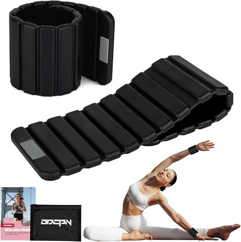 Pilates Wrist Weights for Women, Wearable Strong Magnetic Arm & Leg Weights Set of 2(1 lb Each), Adjustable Wrist Weights for Walking, Yoga, Strength Training, Swimming, Running & Jogging in Saudi Arabia