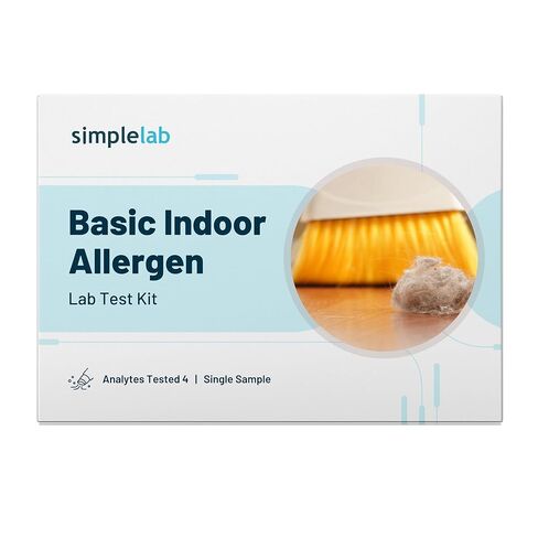 مجموعة اختبار الحساسية الداخلية الأساسية من SimpleLab | الاختبارات المعملية للمواد المسببة للحساسية عند الكلاب والقطط وعث الغبار | سهولة أخذ العينات بالمكنسة الكهربائية في المنزل للتحليل المعملي in Kuwait
