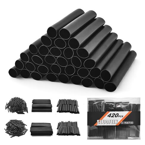 420pcs Heat Shrink Tube, 3:1 Ratio Double Wall 7 Sizes Heat Shrink Tubing Kit, Insulation Sealing Waterproof Wire Shrink Wrap Tubing for Automotive, Electrical Wire, Cable, Eye Glasses in Saudi Arabia