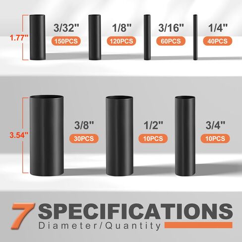 420pcs Heat Shrink Tube, 3:1 Ratio Double Wall 7 Sizes Heat Shrink Tubing Kit, Insulation Sealing Waterproof Wire Shrink Wrap Tubing for Automotive, Electrical Wire, Cable, Eye Glasses in Saudi Arabia