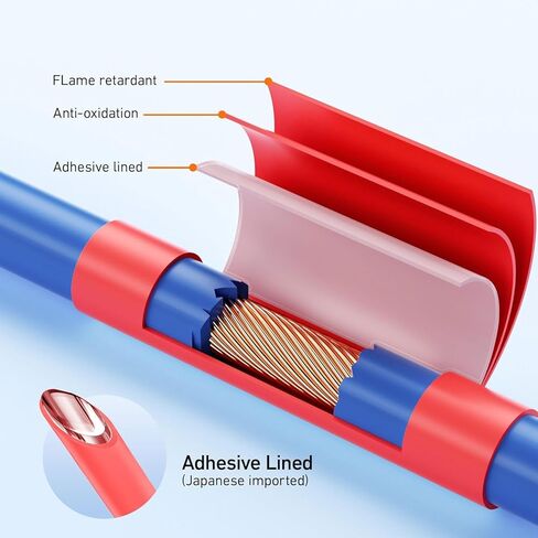 500 Pcs Heat Shrink Tubing Kit - 4:1 Ratio Adhesive Lined, Marine Grade Shrink Wrap - Industrial Heat Shrink Tubing,Black&Red in Kuwait