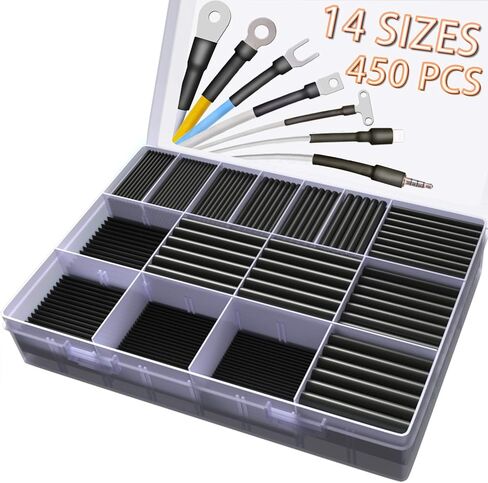 Heat Shrink Tubing Kit,14 Sizes White Heat Shrink Tube, Shrink Ratio 2:1 Electrical Shrink Tubing Wire Wrap Industrial Shrink Tubes Assortment for Wires Repairs, Soldering, Automotive Wiring in Saudi Arabia