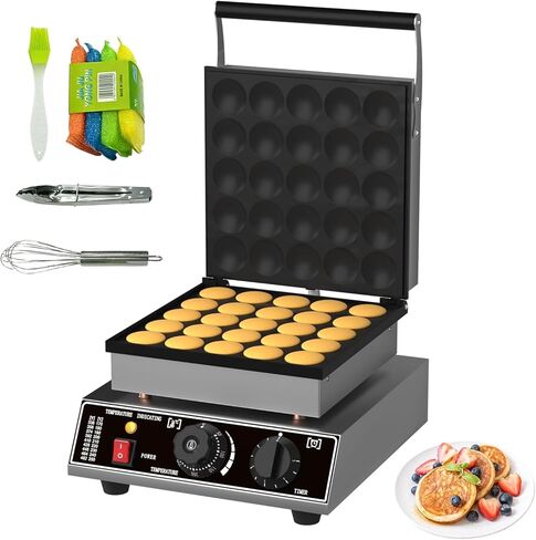 Double Head Commercial Waffle Maker, 2400W Stainless Steel Nonstick Waffle Iron with 122℉ to 572℉ Temp Range & Time Control, Perfect for Home Cafe Restaurant Snack Bar Bakeries in Kuwait