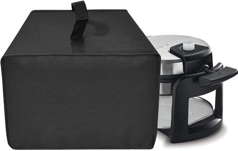 Cover for Cuisinart Round Flip Belgian Waffle Maker WAF-F30NAS, Heavy Duty Waterproof Heat Resistant Cover Case Rotating Waffle Maker Accessories (Black) in Saudi Arabia