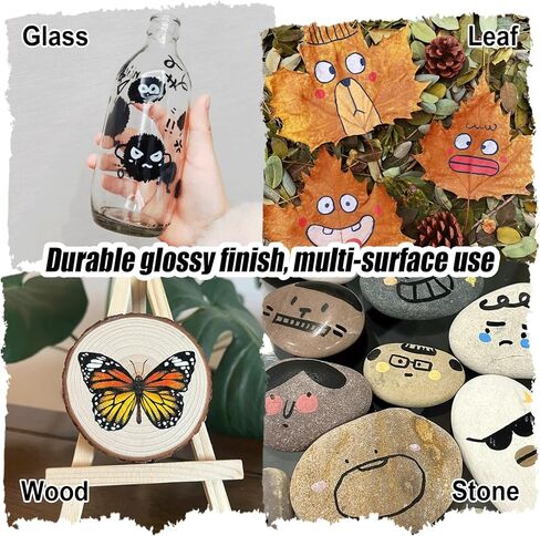 Art Pens set 5pcs, Drawing Pen with Brush Pen, Fineliner, Pencil, Acrylic Paint Pens for Black Paper Writing (White) in Kuwait