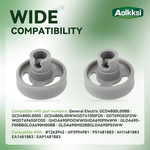 WD12X10231 عجلات الرف السفلي لغسالة الأطباق وجزء بديل متوافق مع غسالة الأطباق GE - يستبدل 1263942 PS1481883 AP3994981 - عبوة من 8 قطع in Kuwait