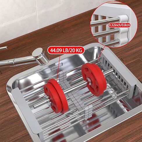 Dish Drying Rack, Adjustable Stainless Steel Drainer Basket Drain Tray for Dishes, Vegetables, and Fruit, On or in Sink Kitchen Basket (Grey) in Saudi Arabia
