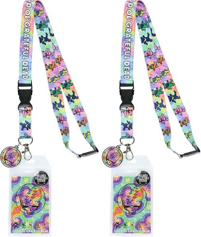 Grateful Dead Lanyard Tie-Dye Dancing Bears Clear ID Badge Holder Keychain in Saudi Arabia