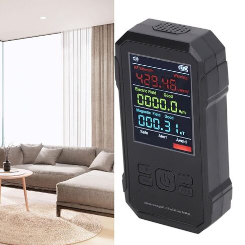Kikumi Radiation Detector Black Digital EMF Meter LED Display Handheld RF Electric Field Magnetic Field Level Alarm Geiger Counter in Kuwait