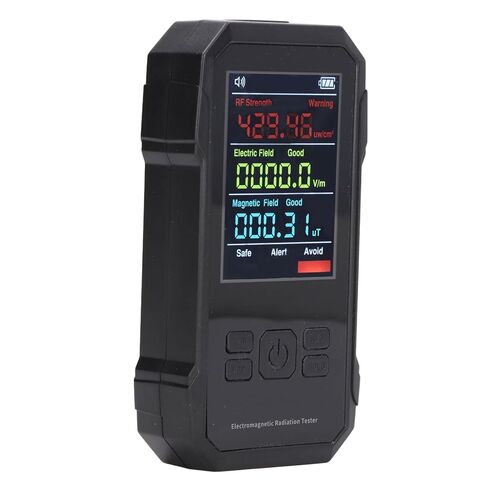 Kikumi Radiation Detector Black Digital EMF Meter LED Display Handheld RF Electric Field Magnetic Field Level Alarm Geiger Counter in Kuwait