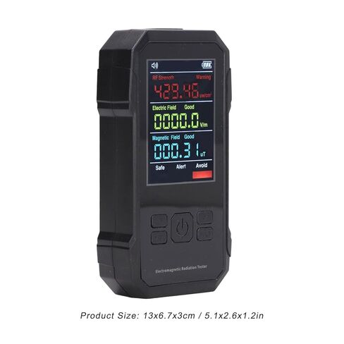 Kikumi Radiation Detector Black Digital EMF Meter LED Display Handheld RF Electric Field Magnetic Field Level Alarm Geiger Counter in Kuwait