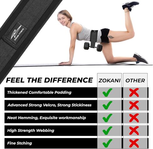 Hip Thrust Belt - Heavy duty, Comfortable, Adjustable Glute Trainer with Anti-Slip Pads. Ideal for Home Workouts with Dumbbells, Kettlebells, Plates. Extra Padding for Gym and Home Fitness hold up to 600 lbs - Black in Saudi Arabia