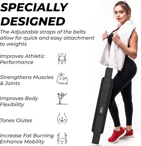 Hip Thrust Belt - Heavy duty, Comfortable, Adjustable Glute Trainer with Anti-Slip Pads. Ideal for Home Workouts with Dumbbells, Kettlebells, Plates. Extra Padding for Gym and Home Fitness hold up to 600 lbs - Black in Saudi Arabia