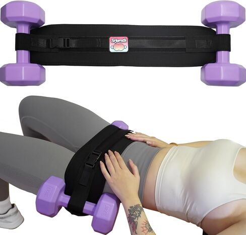 Pro Portable Hip Thrust Belt - Premium Booty Builder for Dumbbell & Kettlebell Workouts | Gym, Home & Travel Glute Trainer | Lightweight & Foldable Design | Attached is a Velcro badge |Slip-Resistant Padding for Hip Protection (Black) in Saudi Arabia
